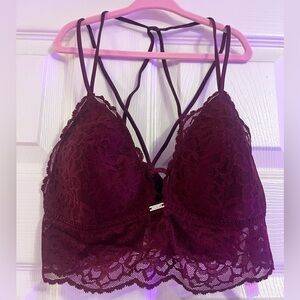 Victoria's Secret Deep Red Lace Bralette